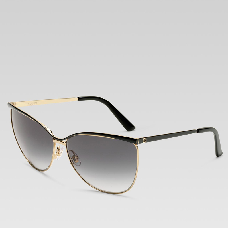 large round frame sunglasses with GG detail on tem