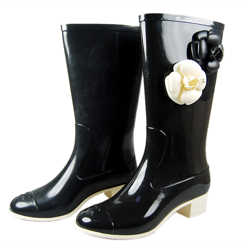 Chanel Patent Leather High Boots Black