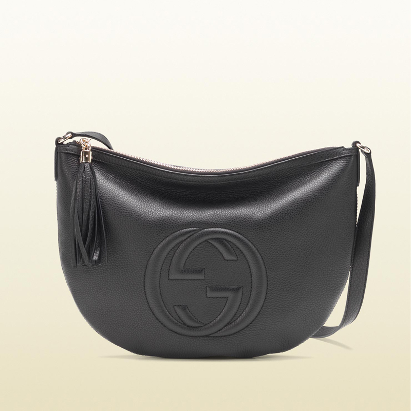 gucci soho black leather messenger bag