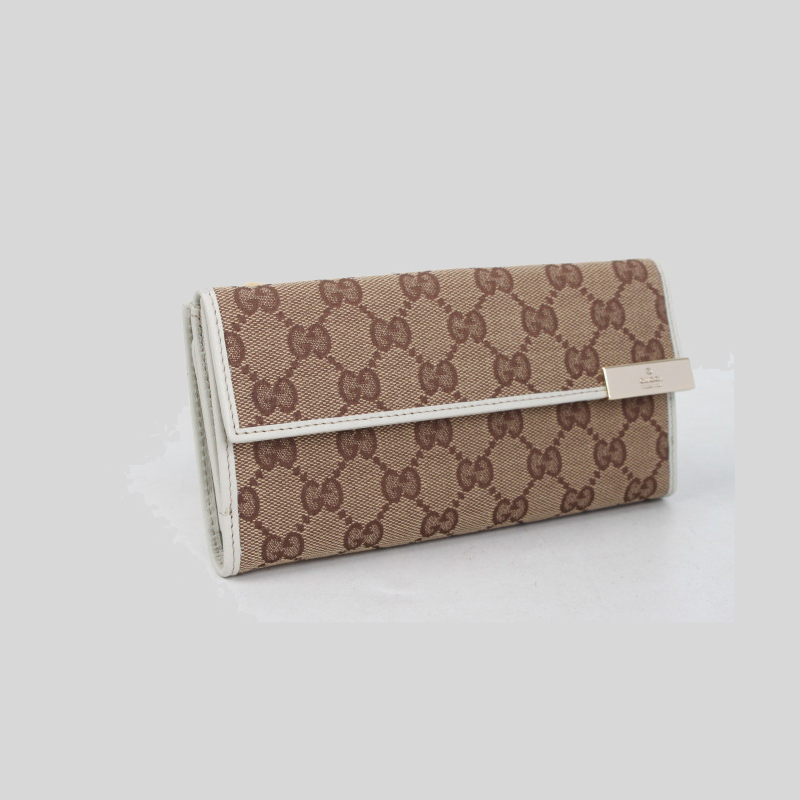 continental wallet with gucci trademark engraved metal plate