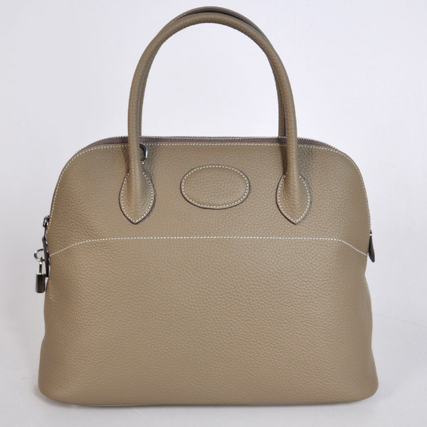 Hermes Bolide Bag 37cm clemence leather in Dark Grey with Silver hardware