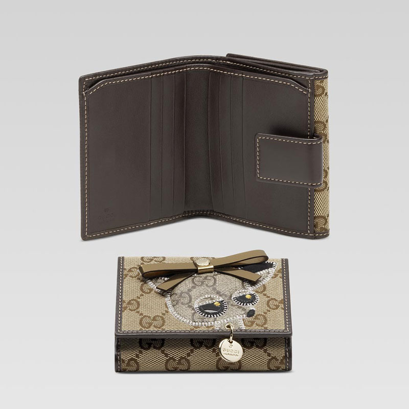 mini flap french wallet with 'brando' guccioli emb