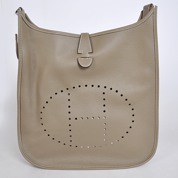 Hermes 32cm Evelyn bag clemence leather in Dark Grey