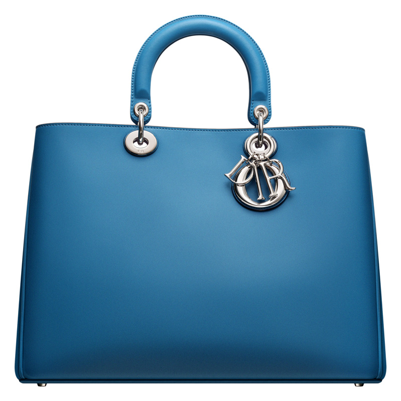 Smooth mykonos blue leather 'Diorissimo' bag