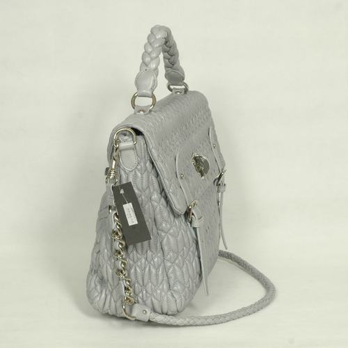 Miu Miu Tote Handbags Quilted Lambskin Leather 8667 Grey