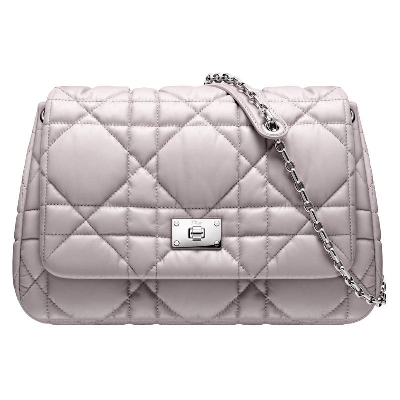 Mink grey leather 'Dior Milly La Foret' bag