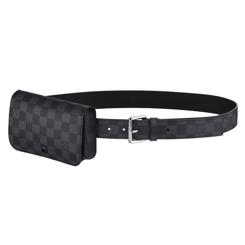 DAMIER GRAPHITE POUCH BELT