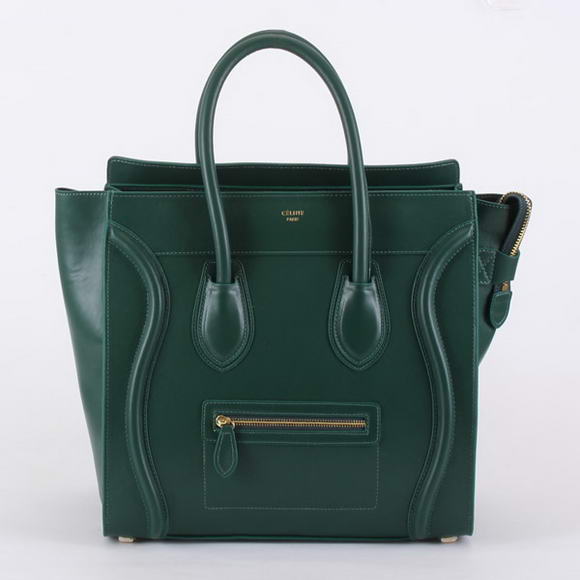 Celine Luggage Bags Medium in Nappa Atrovirens