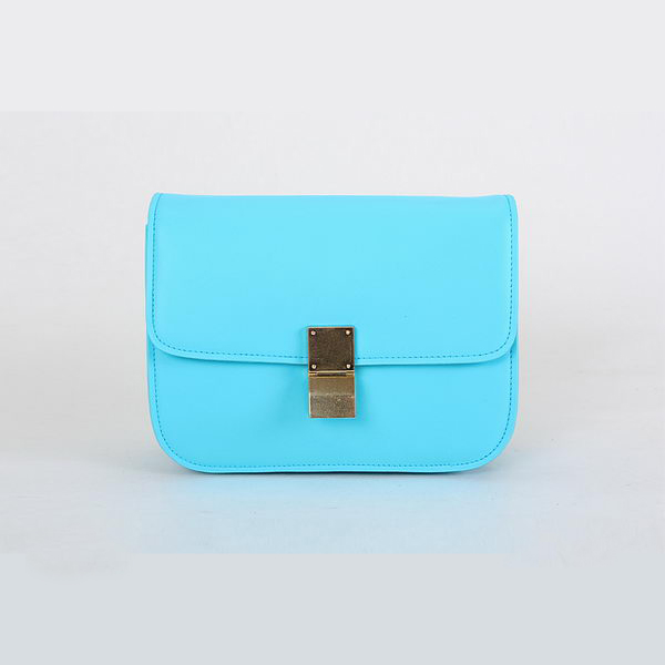 Celine Classic Box Small Flap Bag Calfskin Leather Aquamarine