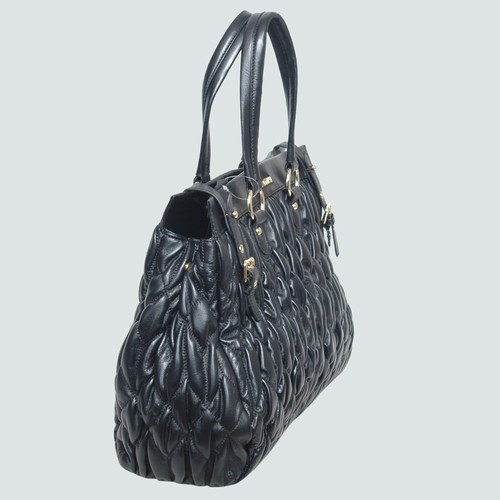 Miu Miu Matelasse Leather Tote Bag 90286 Black