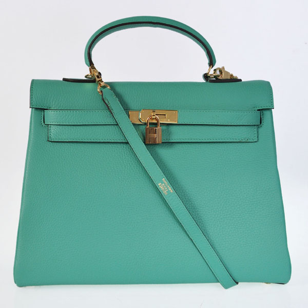 Hermes kelly 35CM clemence leather in Lake Green with Gold hardware