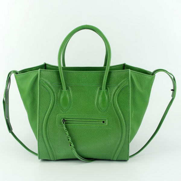 Celine Luggage Phantom Square Bags Bright Leather 108905 Green