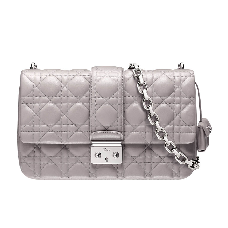 Mink-grey leather Miss Dior bag