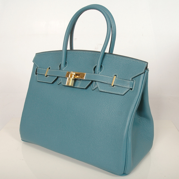 Hermes Birkin togo leather 35CM Medium Blue togo(Gold)