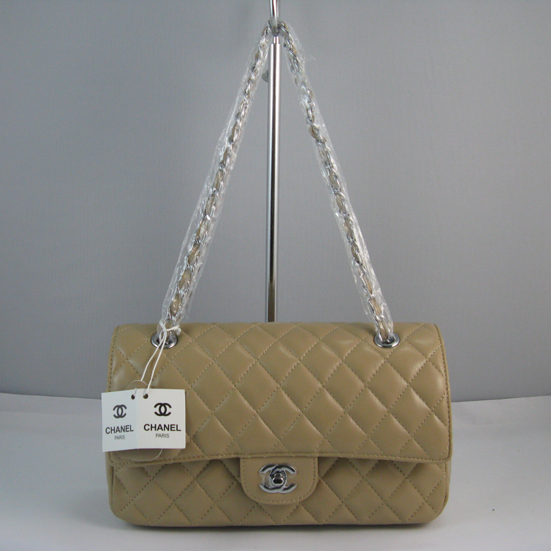 Chanel beige color with Silver chain