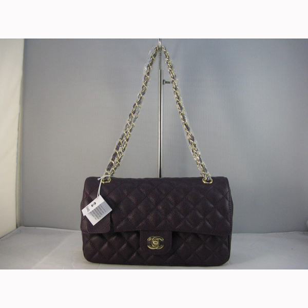 Chanel purple color with gold chain