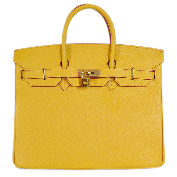 Hermes Birkin 35CM Yellow clemence leather(Gold)