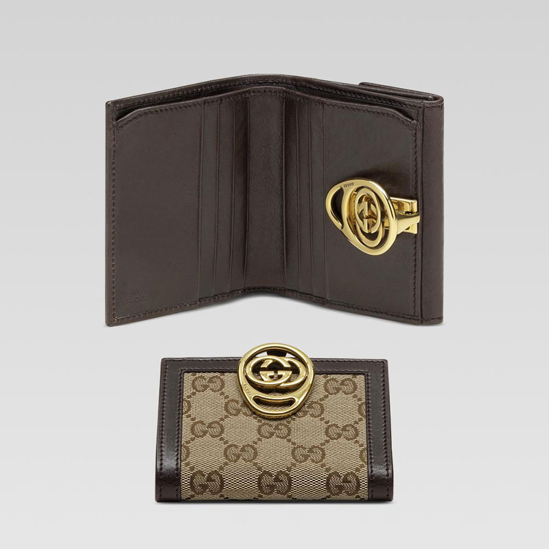 mini flap french wallet with interlocking G detail