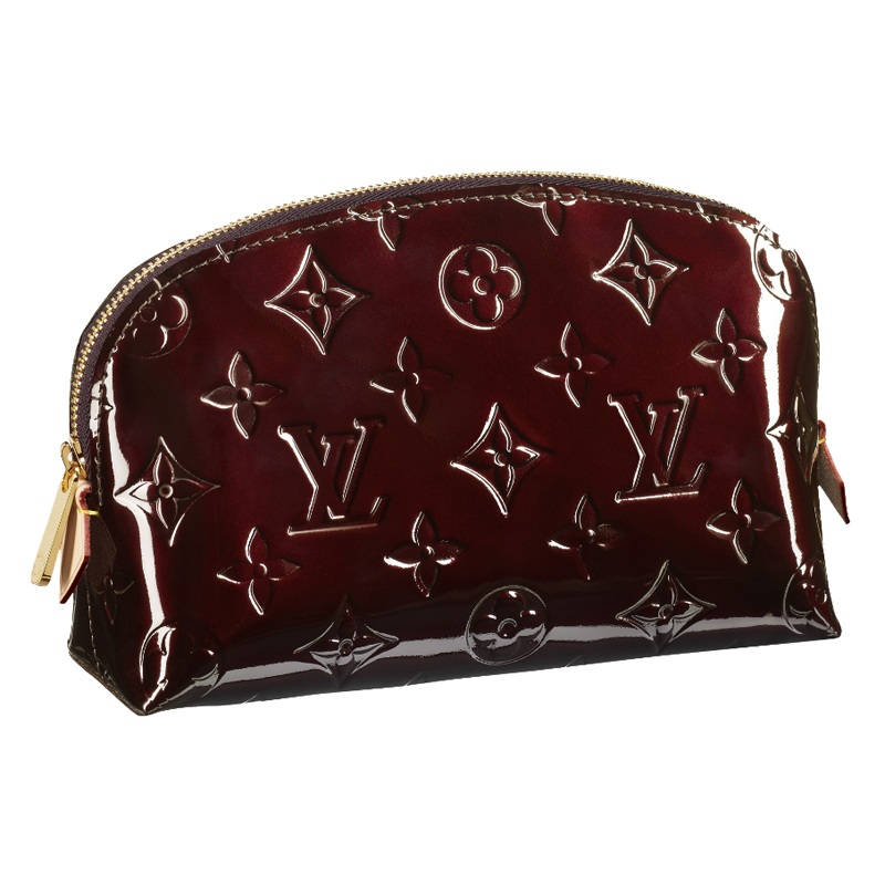 Louis Vuitton Monogram Vernis Bag Cosmetic Pouch Amarante M91495