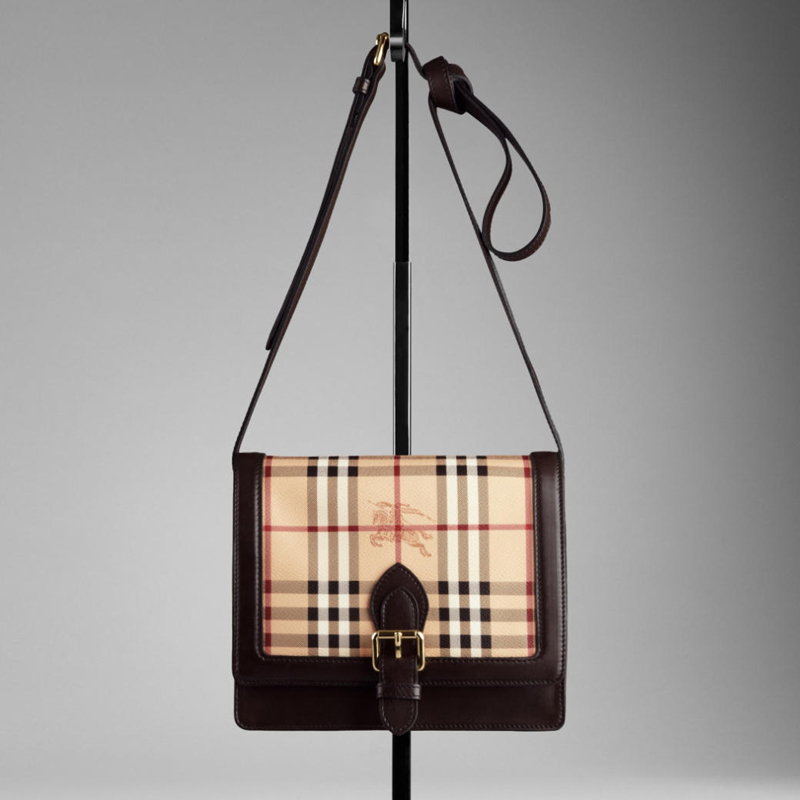 SMALL HAYMARKET CHECK BELTED CROSSBODY BAG