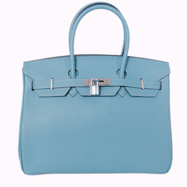 Hermes Birkin 35CM togo leather in light blue with Silver hardware