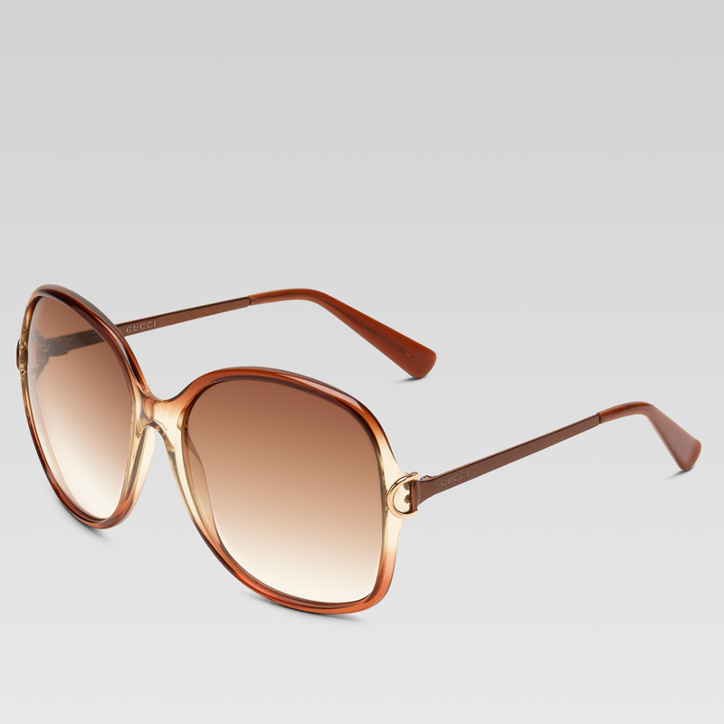 large square frame sunglasses with horsebit detail