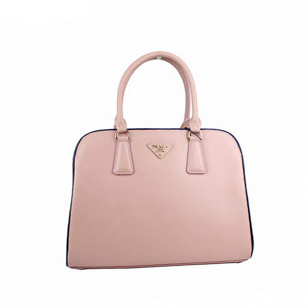 Prada Saffiano Leather Tote Bag 21267 Pink&White