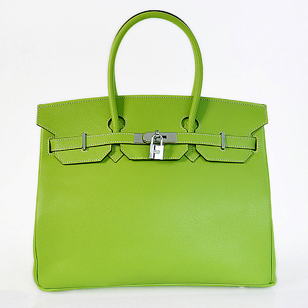 Hermes Birkin 35CM Palm stripes leather in green with Silver hardware