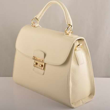 Miu Miu Tote Handbags Calf Leather 7430 Beige