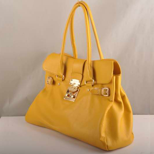 Miu Miu Calf Leather Tote Bags 90331 Yellow