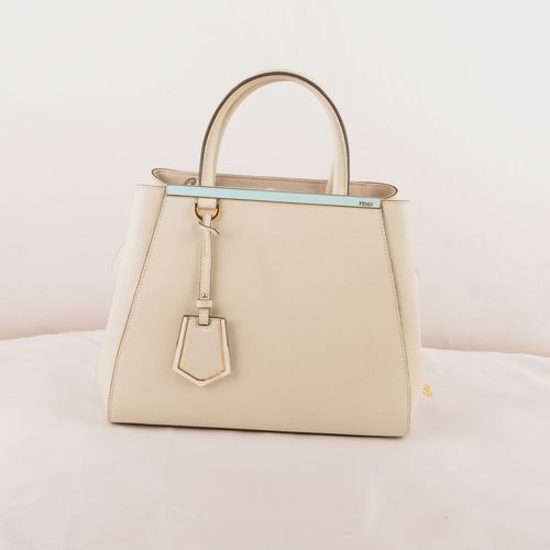 Fendi Fall Winter 2012 2Jours Saffiiano Leather Tote Bag 8BH250S Offwhite
