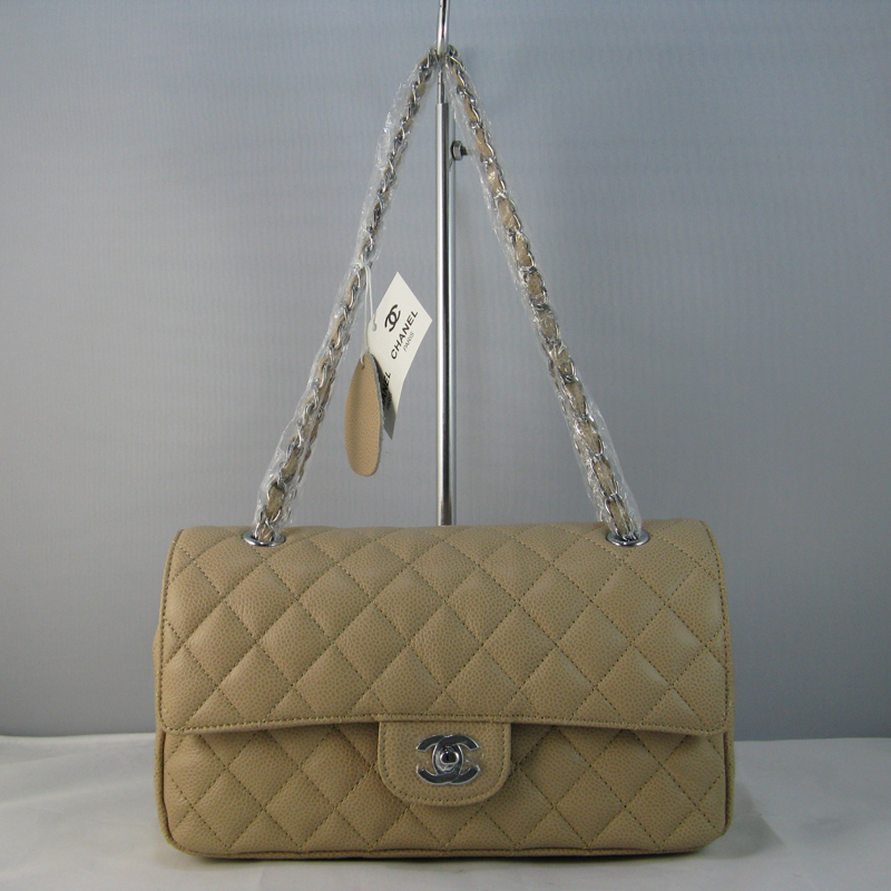 Chanel beige color with Silver chain