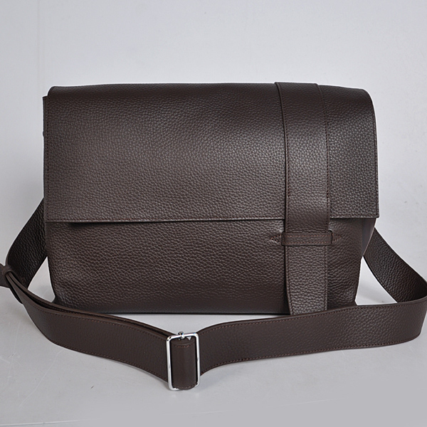 Hermes Alfred men Bag clemence leather in Dark Brown