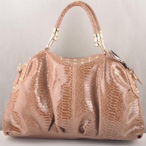 Miu Miu Tote Snake Veins Handbags 90302 Camel