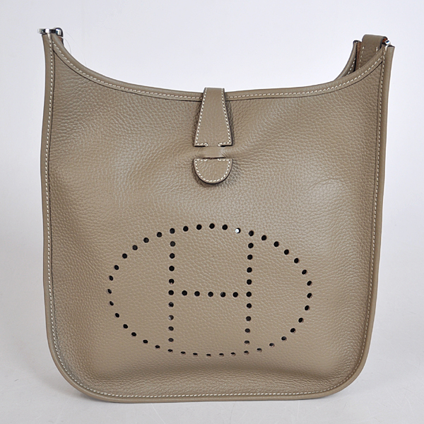 Hermes 28cm Evelyn bag clemence leather in Dark Grey