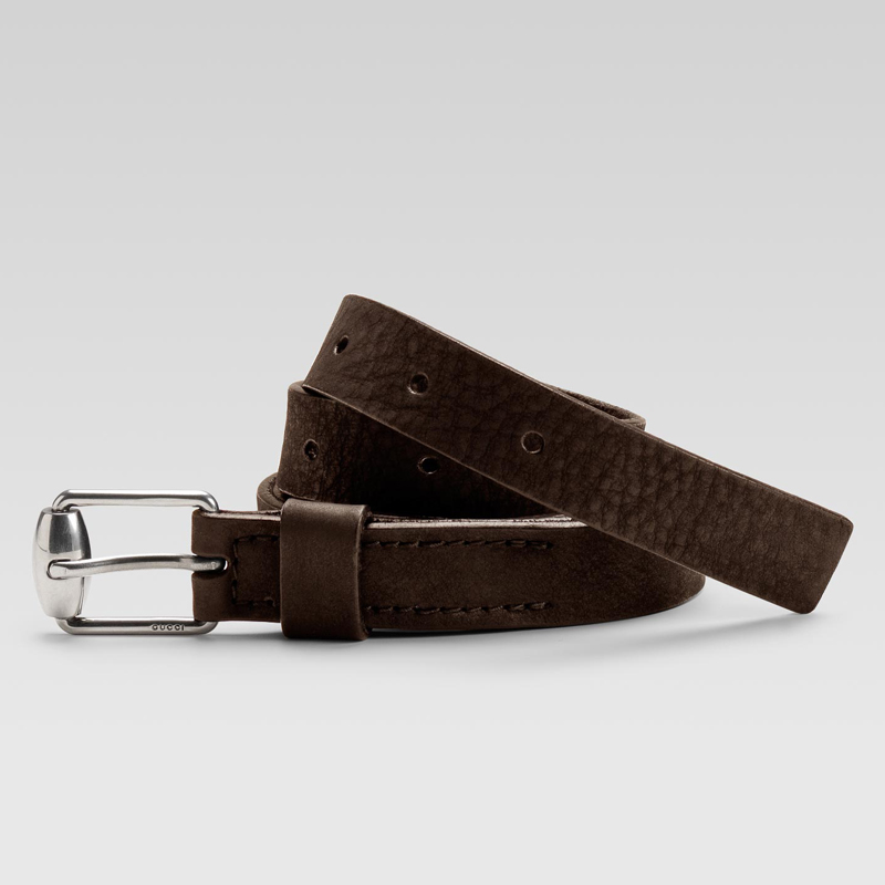 belt with square horsebit buckle