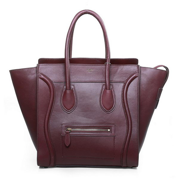 Celine Luggage Mini Boston Bags All Leather Wine