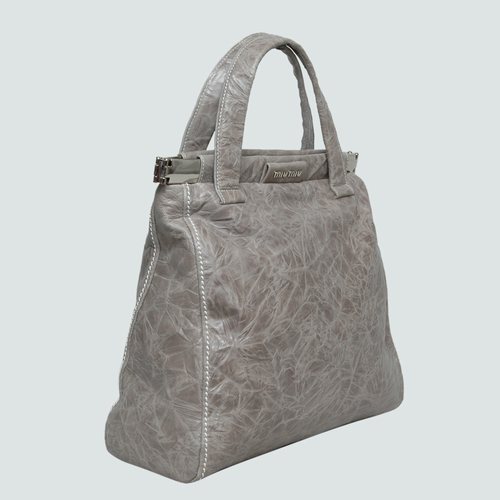 Miu Miu Oil Leather Tote Bags 90281B Grey