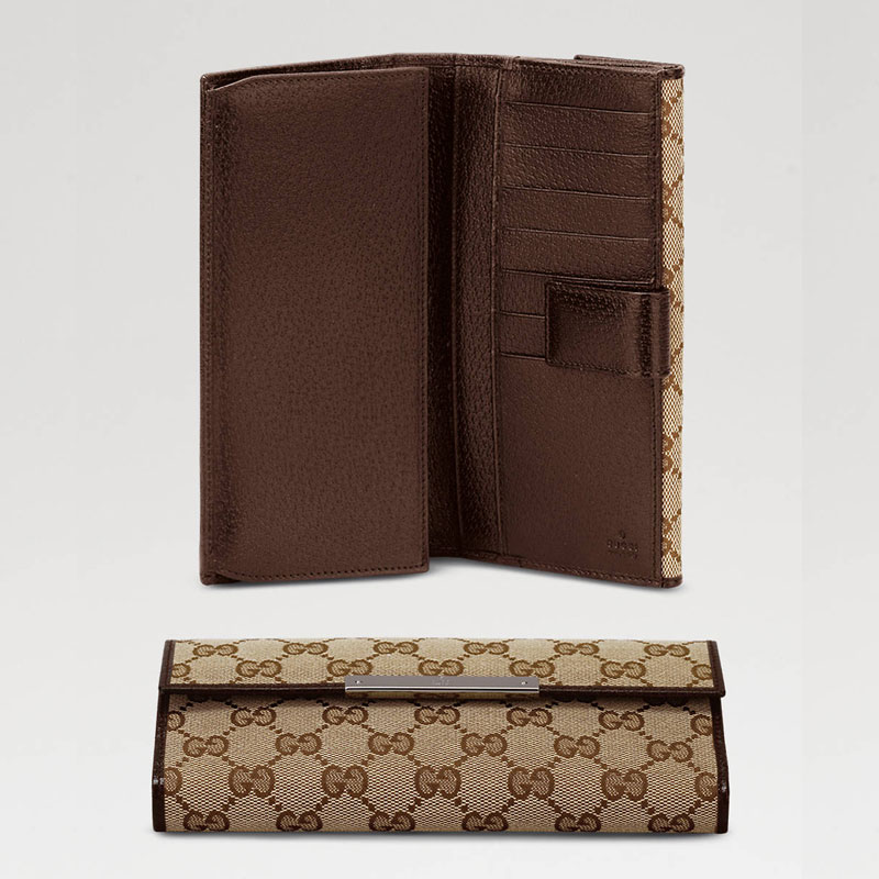 continental wallet with gucci trademark engraved m