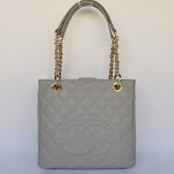 Chanel A50994 Grey Medium Shopping Bags Gold Hardware