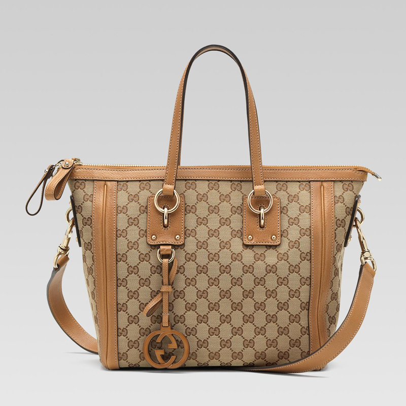 'gucci charm' medium top handle bag with leather i