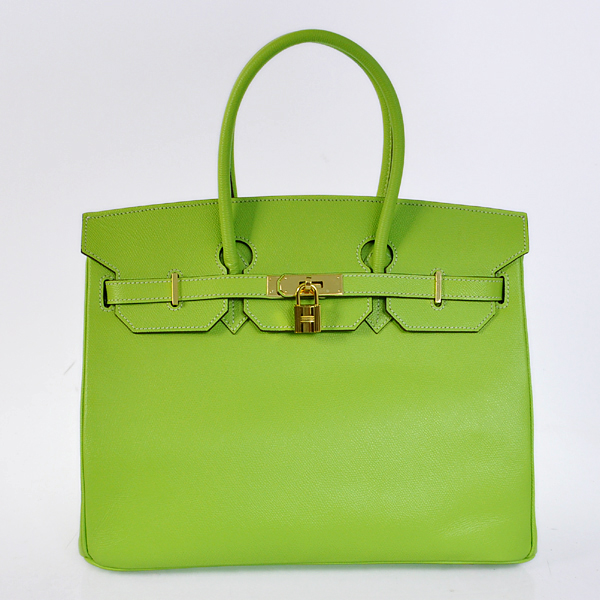 Hermes Birkin 35CM Palm stripes leather in Green with Gold hardware