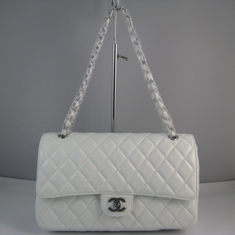 Chanel White color with Silver chain