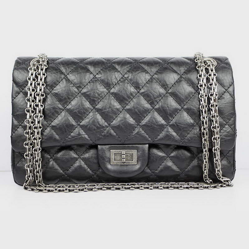 Chanel Classic Flap Bag A37587 Original Leather Black Silver