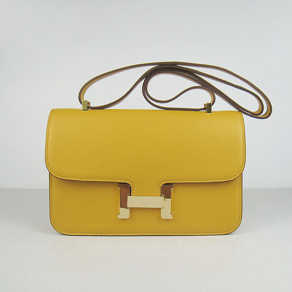 Hermes Constance Togo Leather Single Bag Yellow Gold Hardware H020