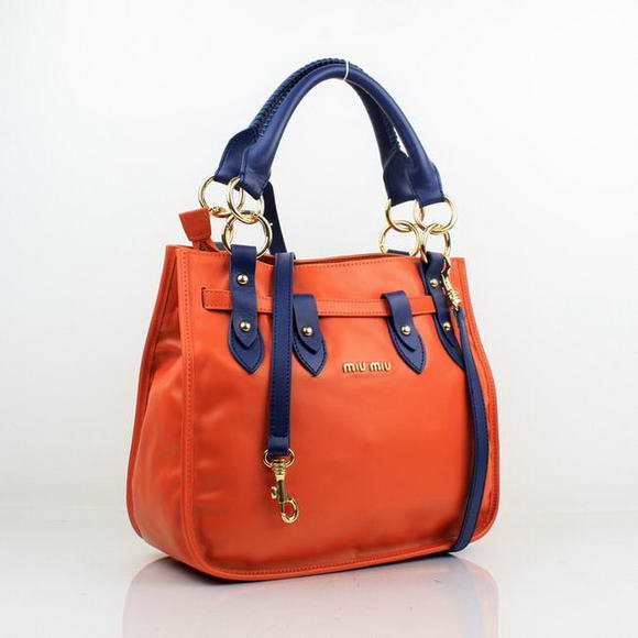 Miu Miu Drawstring Nappa Tote Bag 88013 Orange