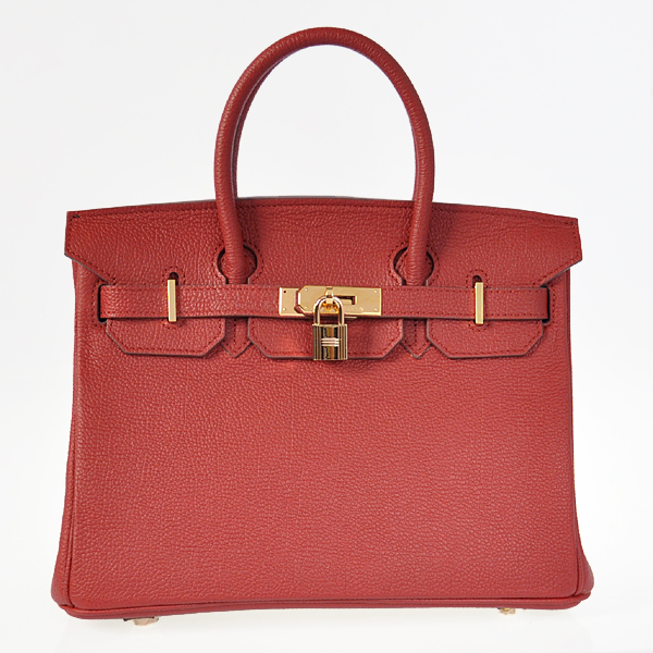 Hermes Birkin 30CM togo leather in Purplish red with Gold hardware