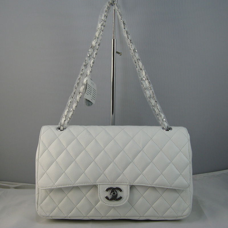 Chanel White color with Silver chain