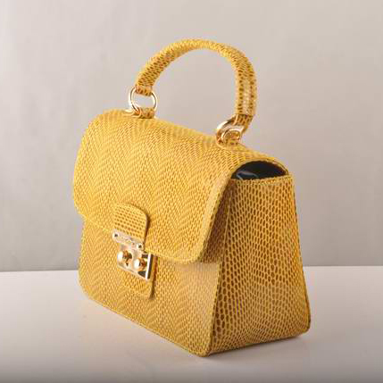 Miu Miu Tote Flap Bags Snake Veins 7428 Yellow