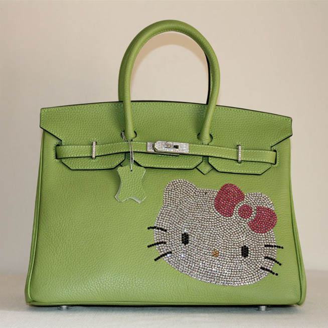 Hermes Birkin Hello Kitty 35CM Togo Leather Bag Green HK0001